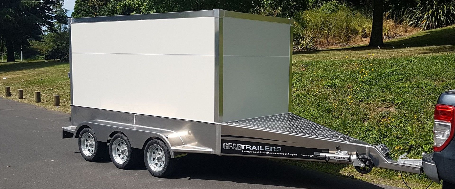 GFAB Trailers - 3300x1600 Alloy Box Trailer - polypanel, 3500 GVM, triple axle